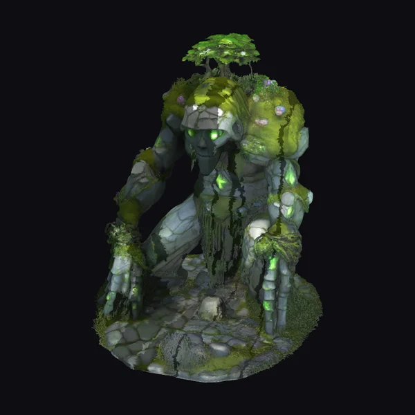 Ancient Stone Golem Statue