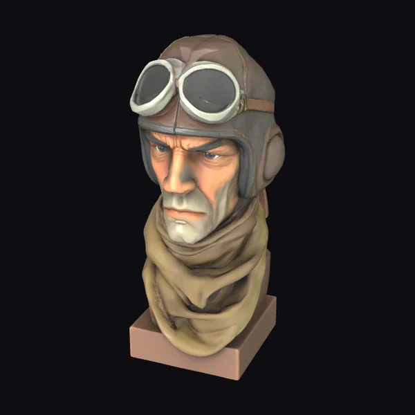 WW1 Fighter Pilot Bust