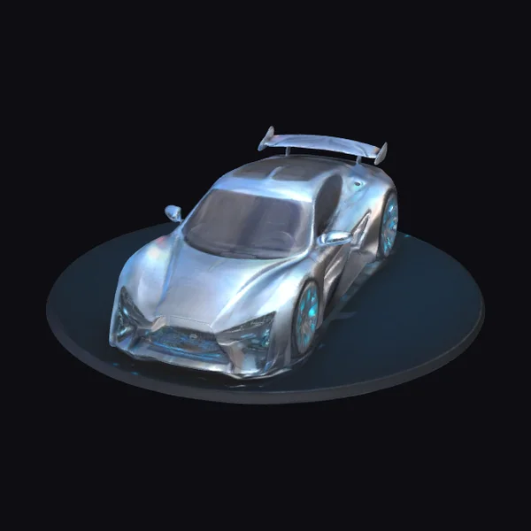 Sleek Silver Sports Car