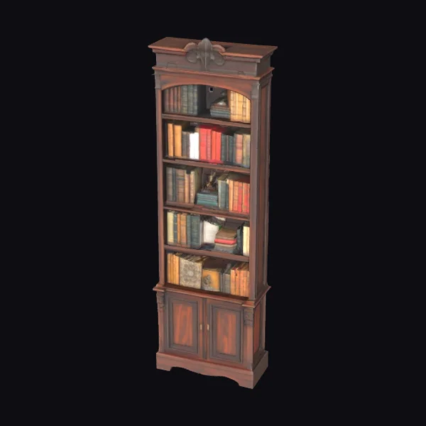 Antique Dark Wood Bookshelf