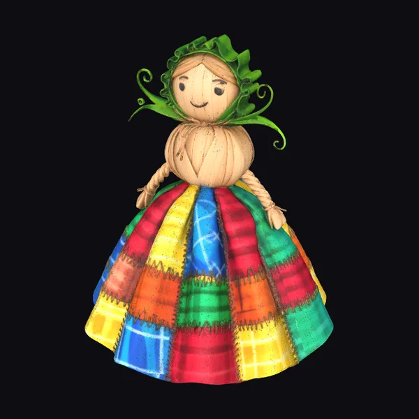 Corn Husk Doll Figurine