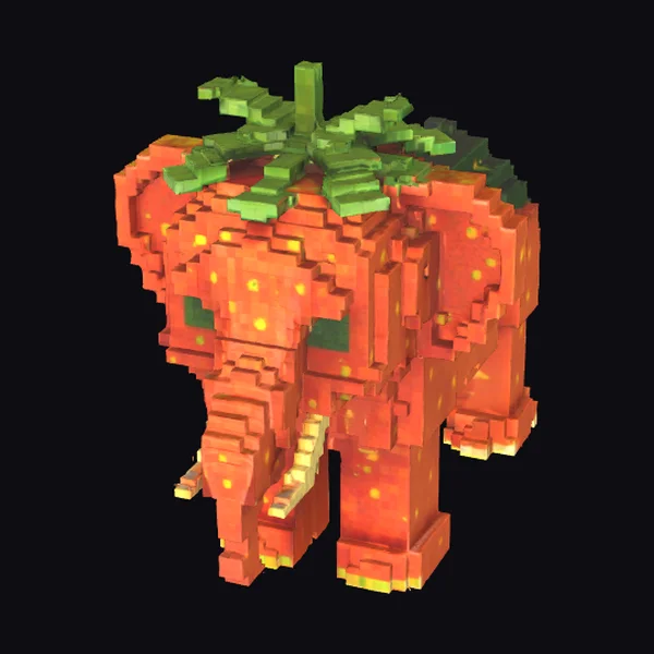 Pixel Strawberry Elephant