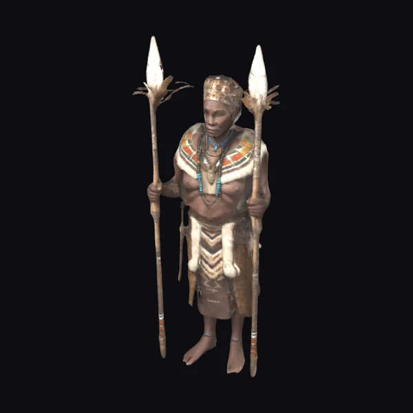 African Elder with Spears