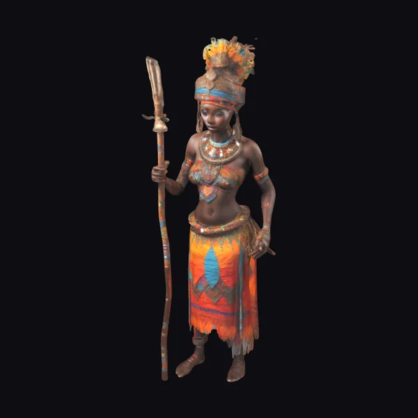 African Tribal Warrior Woman