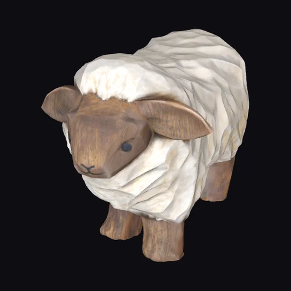 Wooden Sheep Sculpture