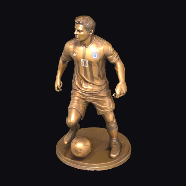 Bronze Football Player Statue