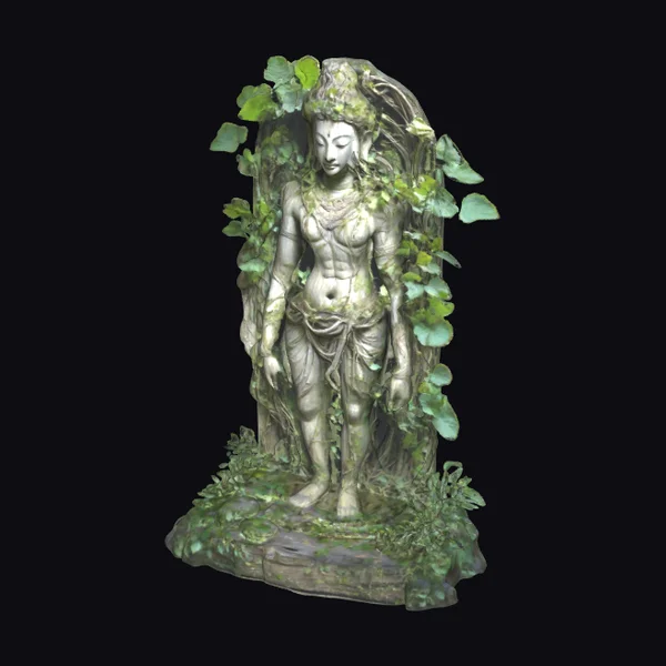Weathered Forest Deity Statue
