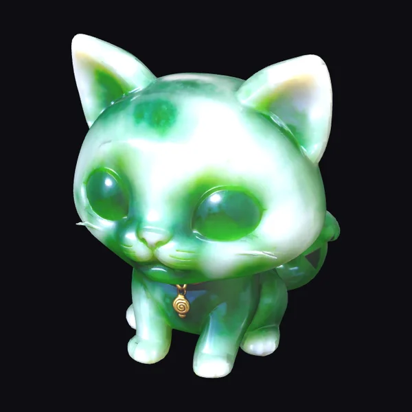 Jade Chibi Cat Figurine