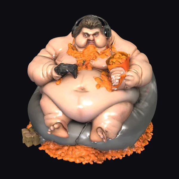 Chubby Gamer with Chips