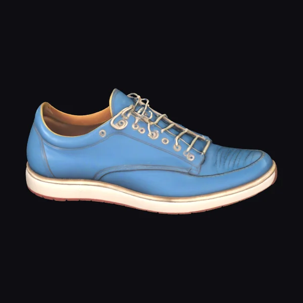 Blue Leather Golf Shoe