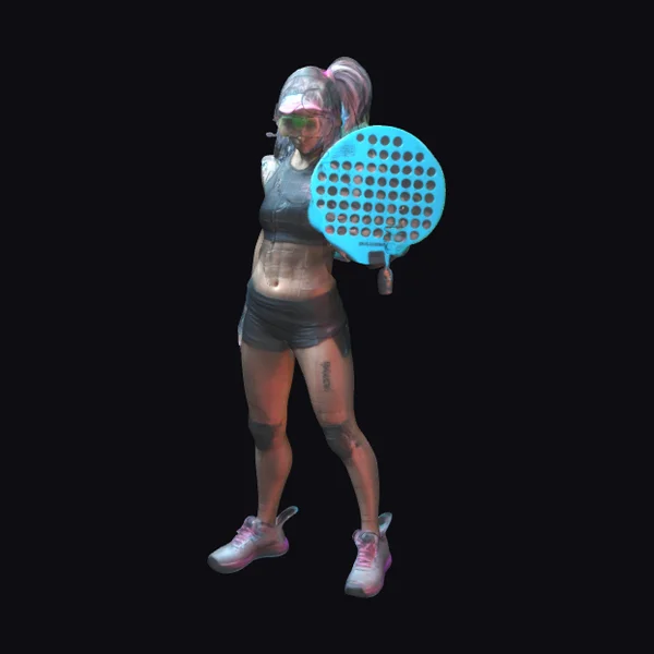 Cyberpunk Pickleball Athlete