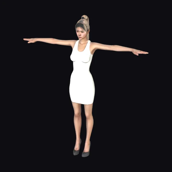Young Asian Woman T-Pose