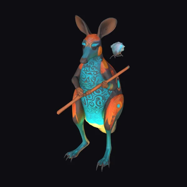 Kangaroo with Didgeridoo