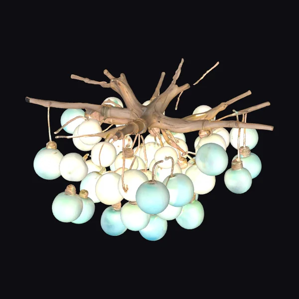 Sea Glass Fishing Float Chandelier