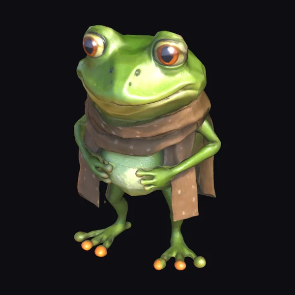Cozy Fall Frog Character
