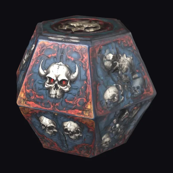 Six Sided Dice Skull