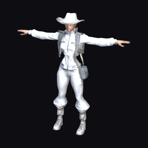 Woman in White Outfit