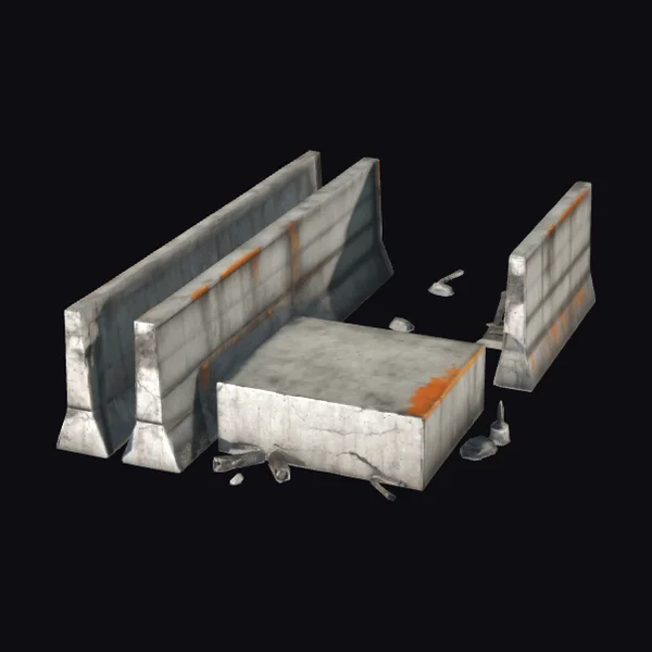 Worn Concrete Barriers