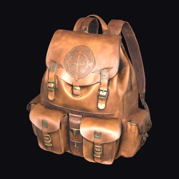 Weathered Brown Leather Backpack