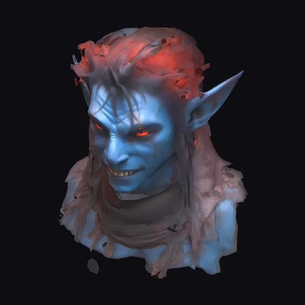 Blue Elf Head Bust