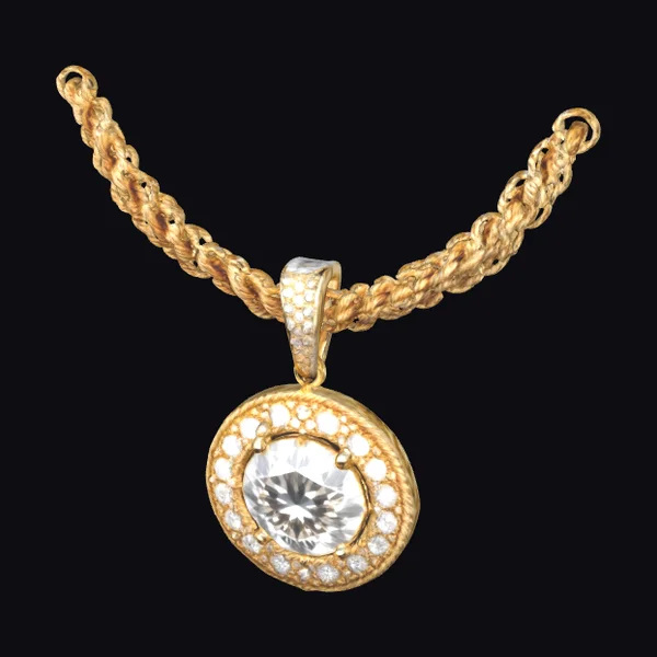 Gold Chain Diamond Pendant