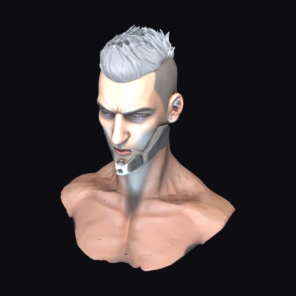 Cyberpunk Male Bust