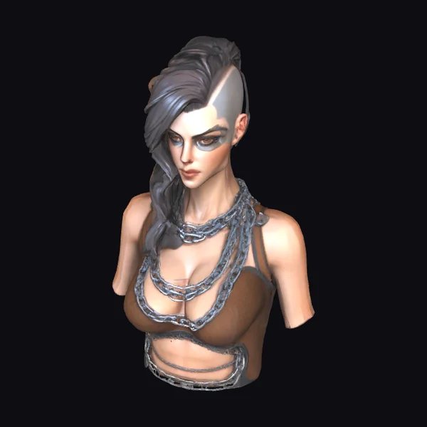 Cyberpunk Female Bust