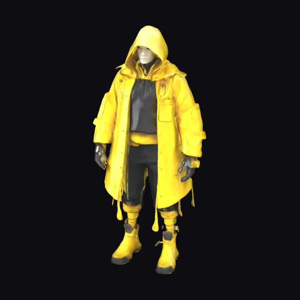 Yellow Raincoat Cyberpunk Outfit