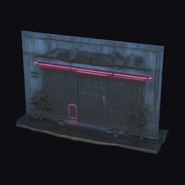 Cyberpunk Storefront Facade