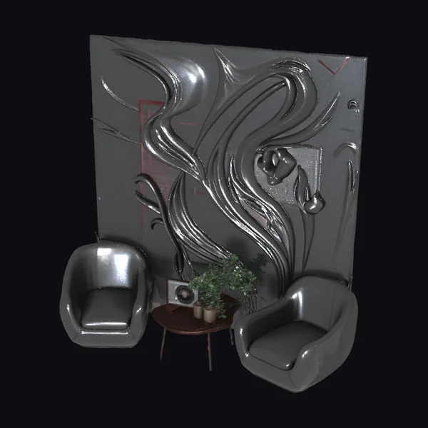 Metallic Art Room Setup