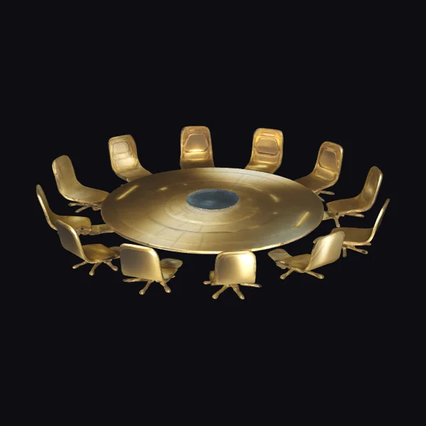 Golden Conference Table Set
