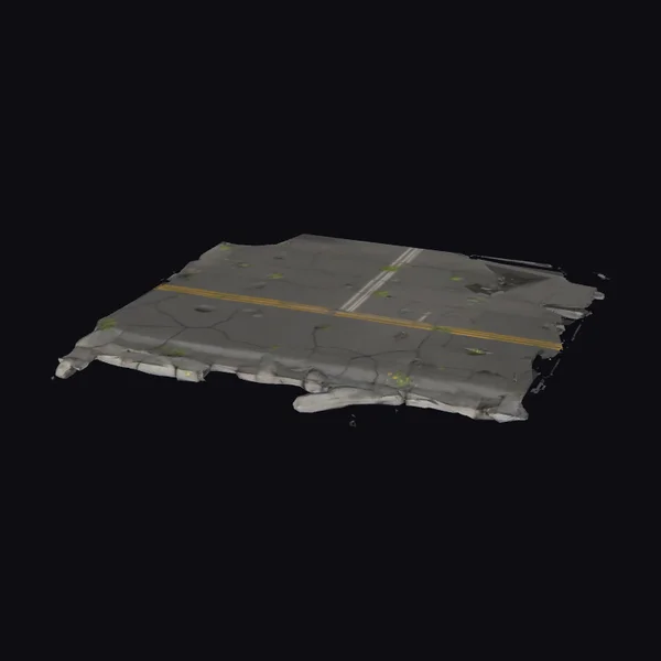 Cracked Asphalt Road Segment