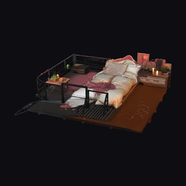 Cozy Bed with Metal Frame