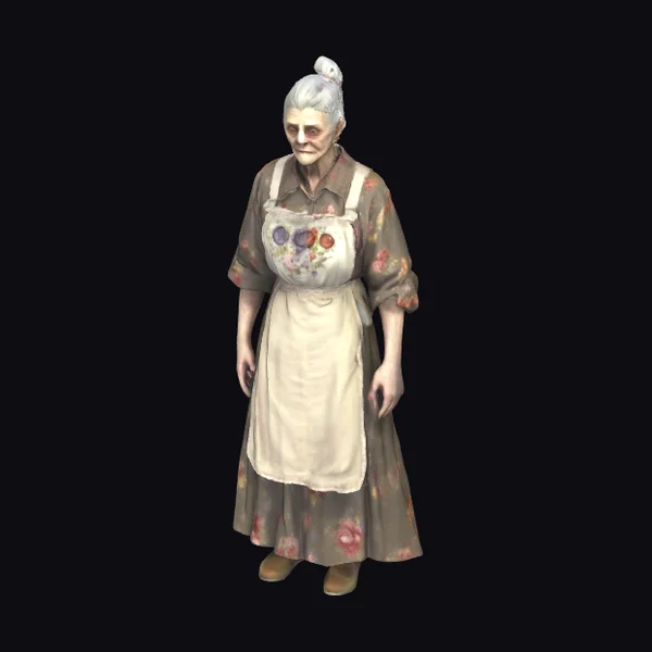 Elderly Woman in Apron