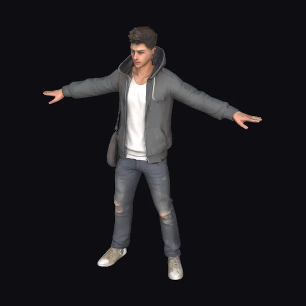 Young Man in Casual Wear