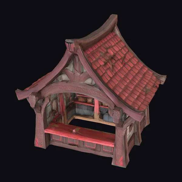 Asian Style Roofed Bench