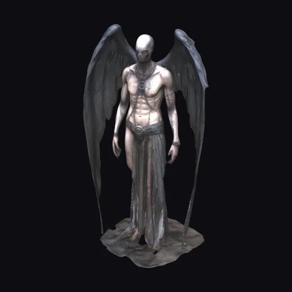 Winged Humanoid Sentinel Figure