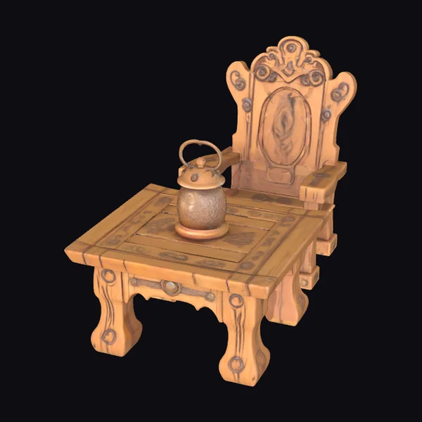 Ornate Wooden Throne Chair