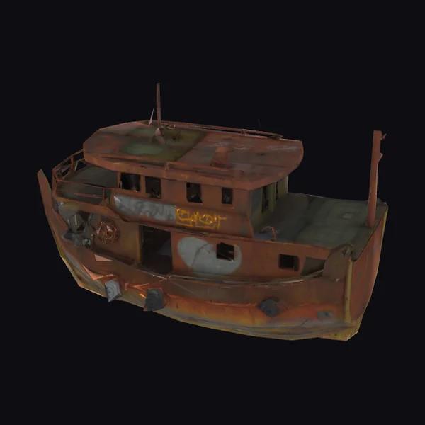 Rusted Fishing Boat Hull