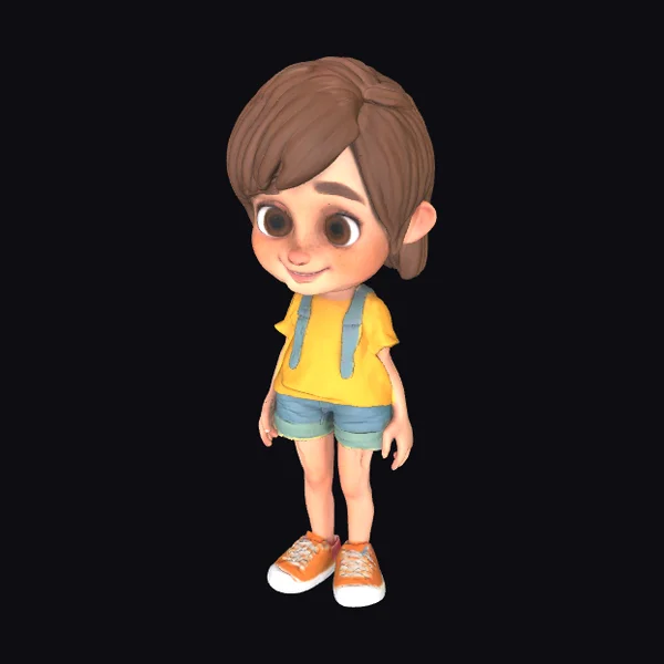 Little Girl Cartoon Character
