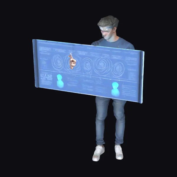 Young Man with Hologram
