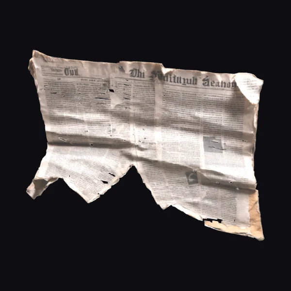 Torn Old Newspaper Sheet