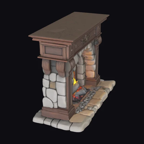 Wooden Mantel Fireplace