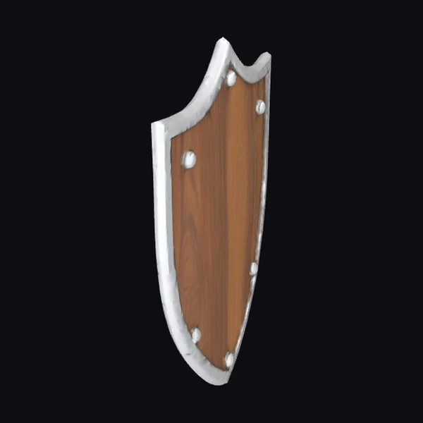 Wooden Shield with Steel Rim