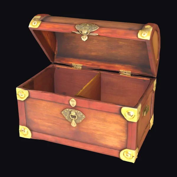 Wooden Treasure Chest Open