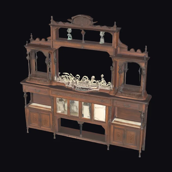 Ornate Wooden Display Cabinet