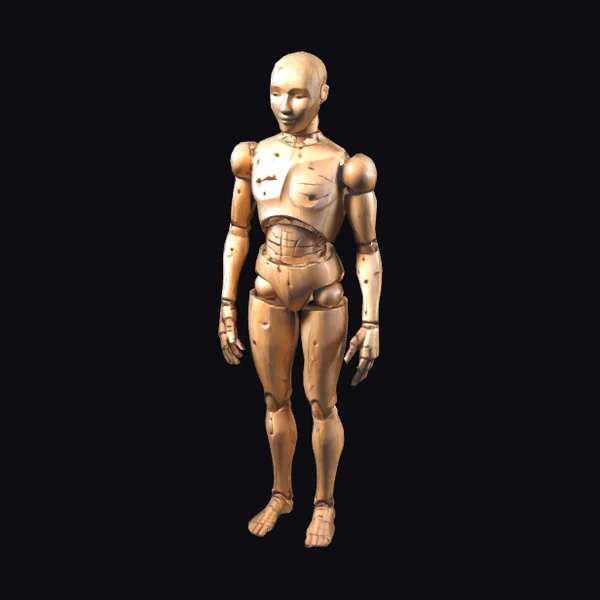 Wooden Humanoid Puppet Figure