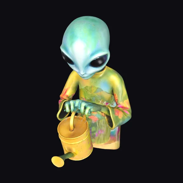 Alien with Watering Can