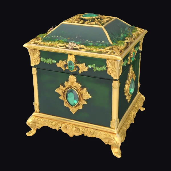 Ornate Emerald Treasure Box