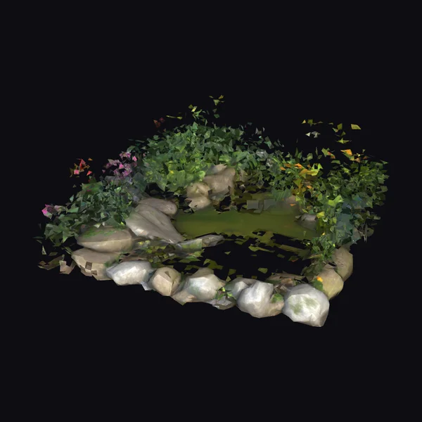 Serene Garden Pond Scene